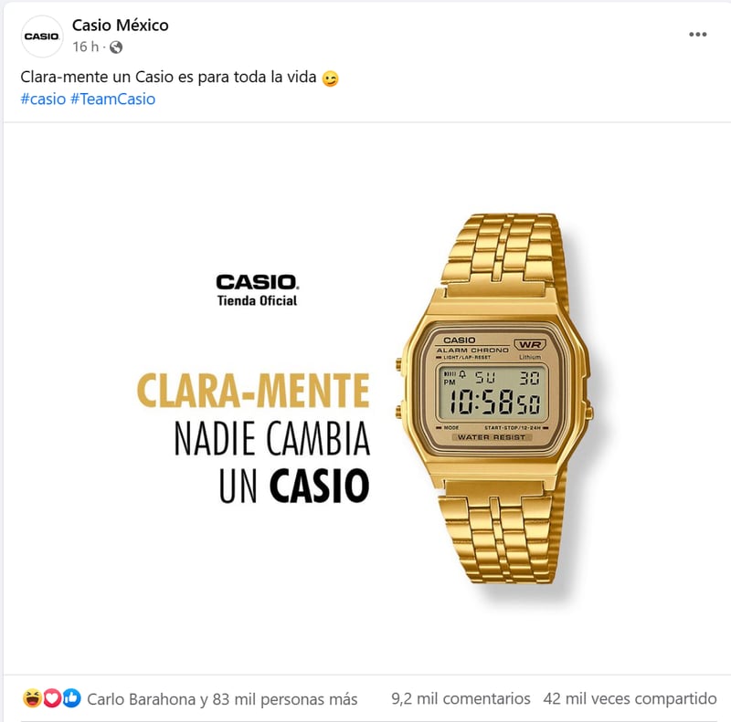 Acciones Casio Shakira