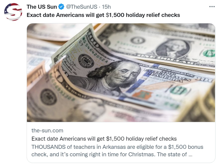 Cheque estímulo económico Navidad