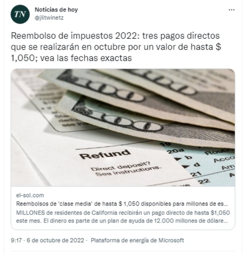 Nuevo cheques llegará en el mes de noviembre en EEUU