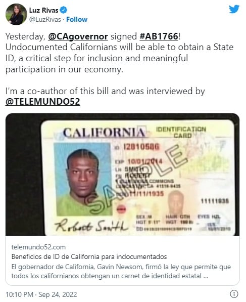 California tarjetas ID inmigrantes indocumentados