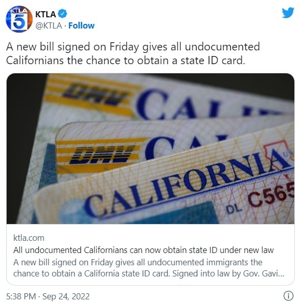 California tarjetas ID inmigrantes indocumentados
