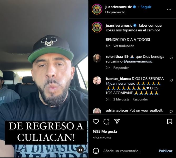 Después de haber estado 'atrapado', Juan Rivera regresa a Culiacán