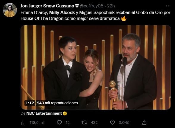 La casa del Dragón ha ganado su primer nominación a los Globos de Oro