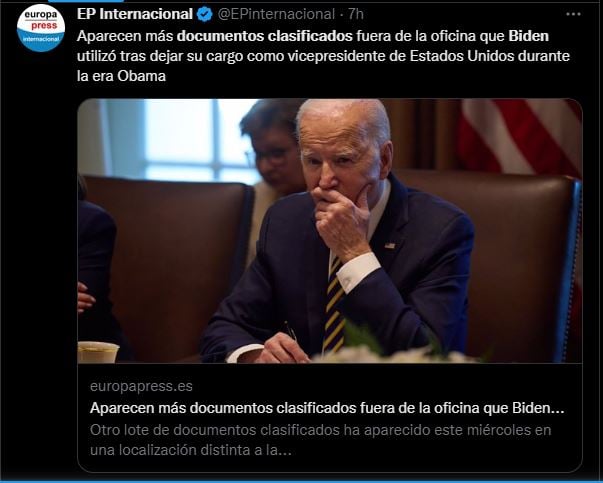 Aparecen nuevos documentos clasificados en otra oficina de Biden