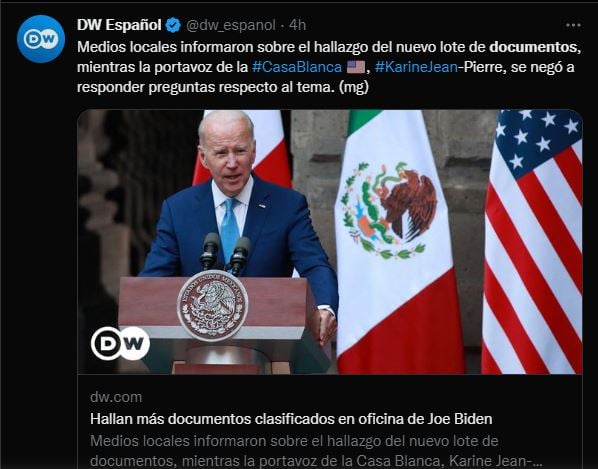 El pasado martes se reportó el hallazgo de documentos clasificados en oficina de Biden