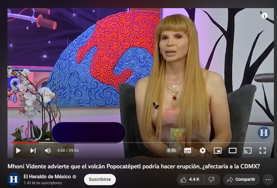 Mhoni Vidente revela escalofriante predicción sobre el Popocatépetl