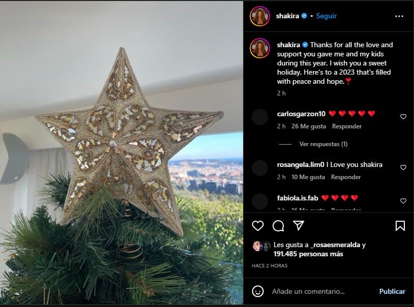 Shakira manda mensaje a sus seguidores por medio de redes sociales