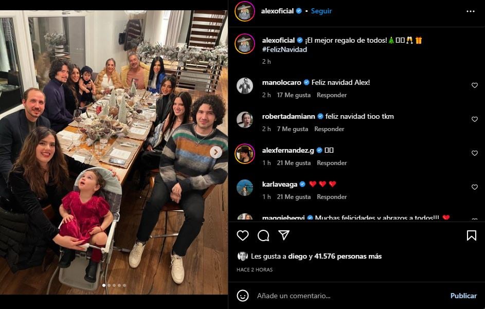 Alejandro Fernández celebrated the holidays with his loved ones