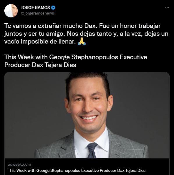 El productor de ABC News, Dax Tejera felleció a la edad de 37 años