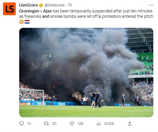 La suspensión del partido entre Ajax y Groningen ha sido ampliamente criticada