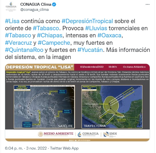Advierten sobre el peligro de inundaciones y deslizamientos  por  fuertes lluvias en México