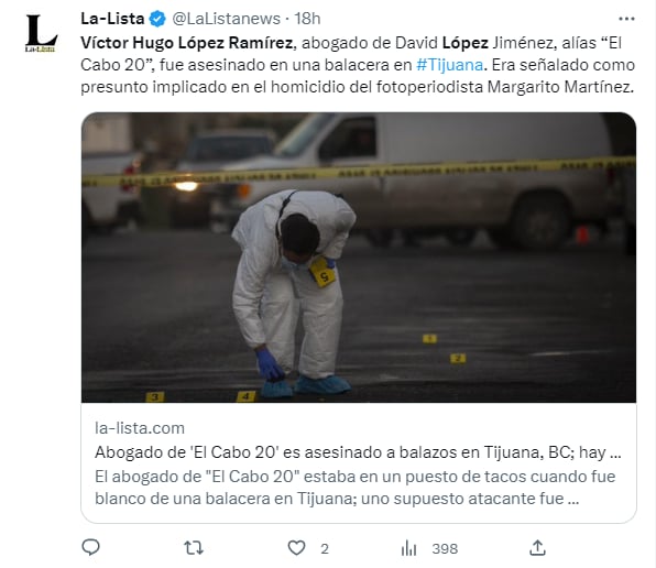 Muere abogado narco Tijuana: ¿Dónde pasó?