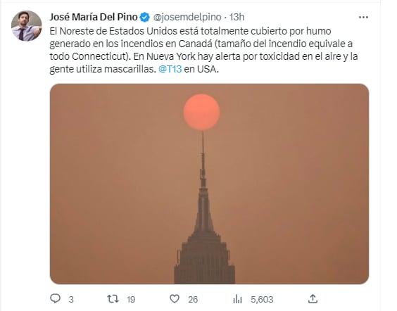 Incendios en Canadá provocan alertas por la calidad del aire en EEUU