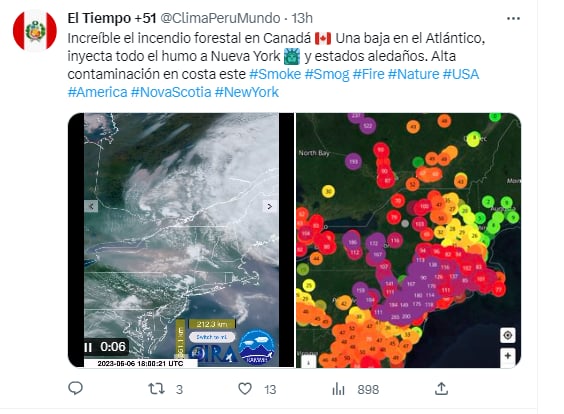 Humo de incendios canadienses lleva semanas recorriendo Estados Unidos