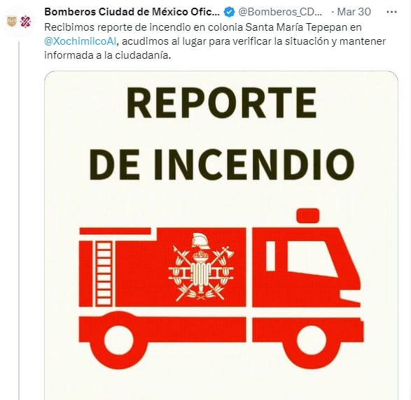 Bomberos de la Ciudad de México confirmaron que se encontraban trabajando para erradicar el fuego