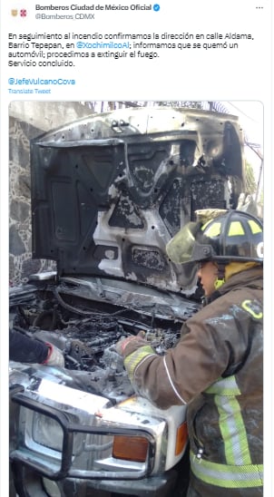 Se adjuntaron algunas imágenes de cómo habría quedado la lujosa camioneta del actor