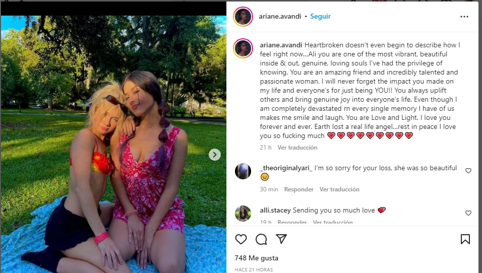 “You were an amazing friend and an incredibly talented and passionate woman."