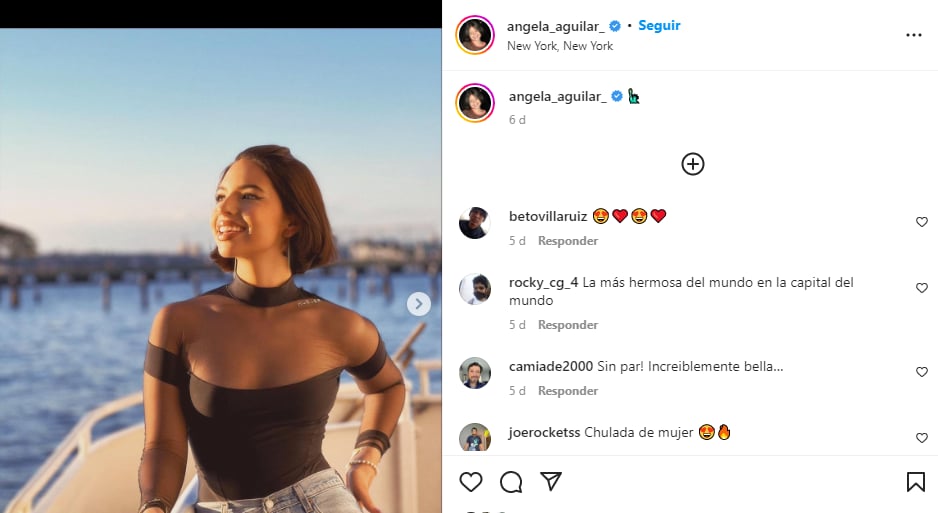 Ángela Aguilar and her last photo in a transparent blouse