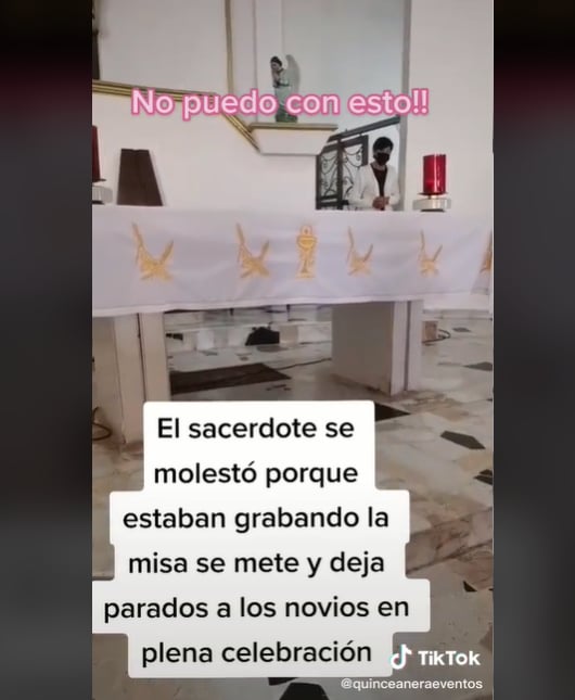 Sacerdote decide 'abandonar' misa en plena boda porque grababan la ceremonia