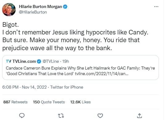 Actress Hilarie Burton lashed out at Candace
