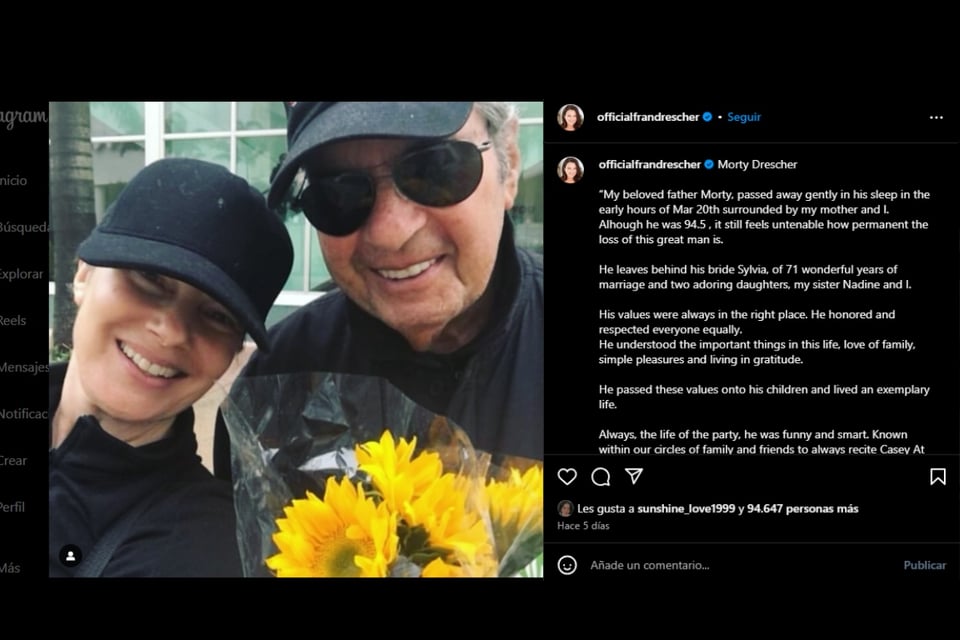 Fran Drescher, Morty Drescher, La Niñera, Muerte, The Nanny