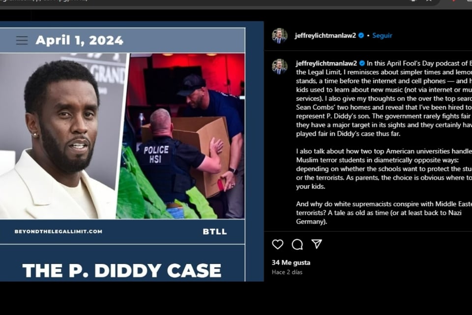 Sean Combs, Justin Combs, Christian Combs, El Chapo, Jeffrey Lichtman