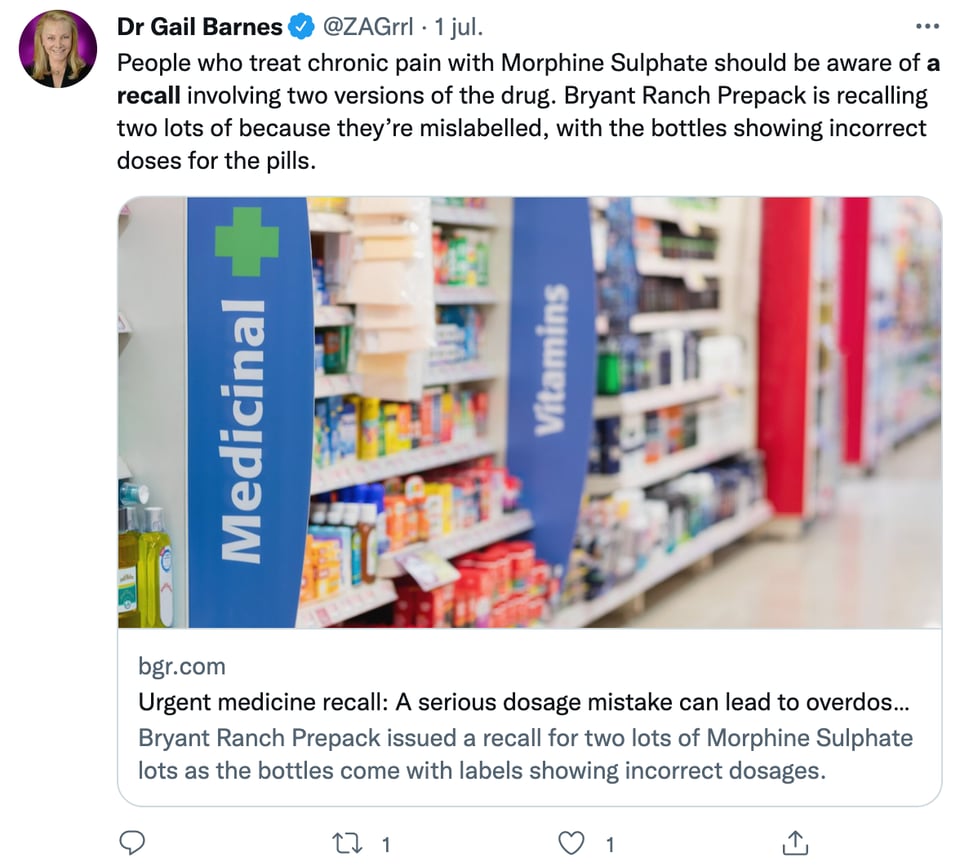 morphine recall