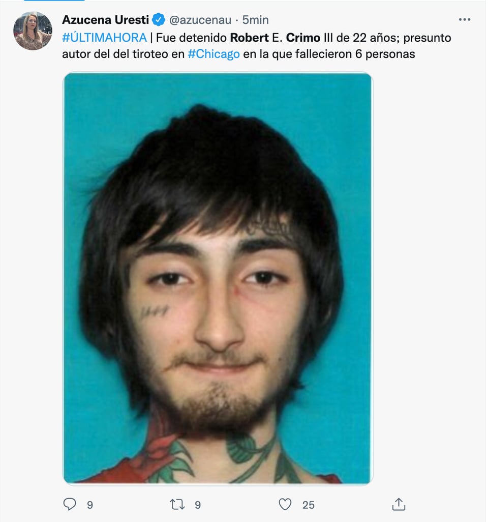 Sospechoso del tiroteo en Highland Park es detenido