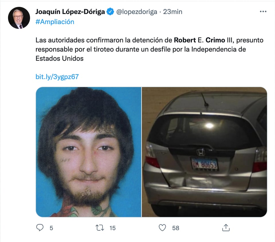 Robert Crimo es detenido sin incidentes