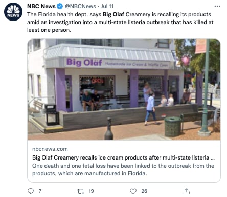 recall helado Big Olaf Creamery
