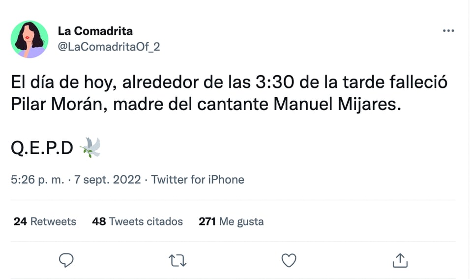 Aseguran que murió la madre de Mijares