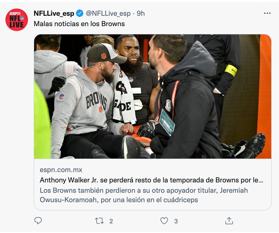 Browns pierden "una parte enorme, enorme" del equipo