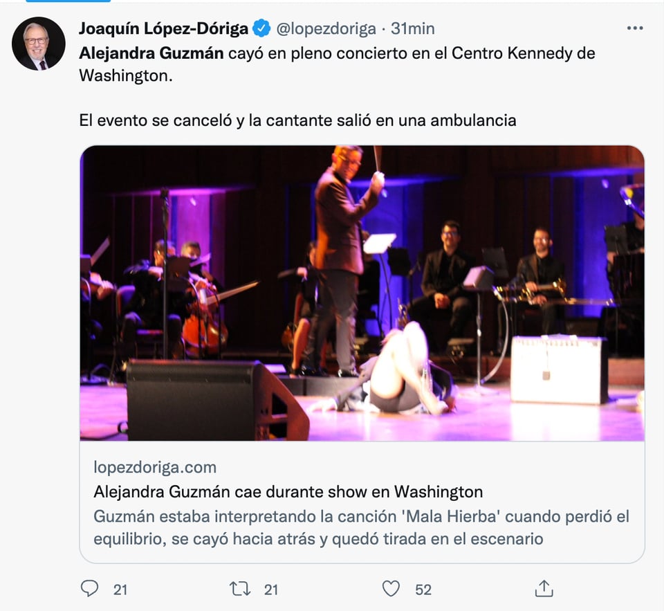Ambulancia saca a Alejandra Guzmán del concierto