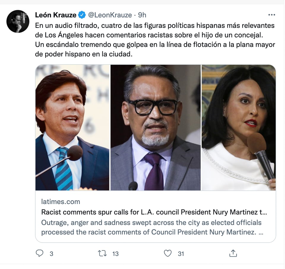 Audios de Nury Martínez fueron filtrados por Los Angeles Times