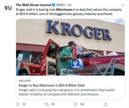 Kroger compra Albertsons y crea un gigante de supermercados en EEUU