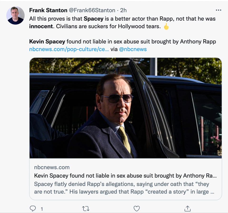 "Eso lo sé", dijo Spacey