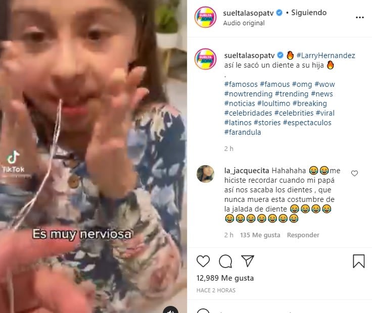 Larry Hernández removes a tooth from his daughter and criticizes her