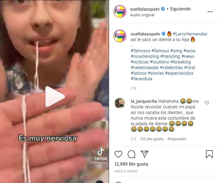Larry Hernández removes a tooth from his daughter and criticizes her