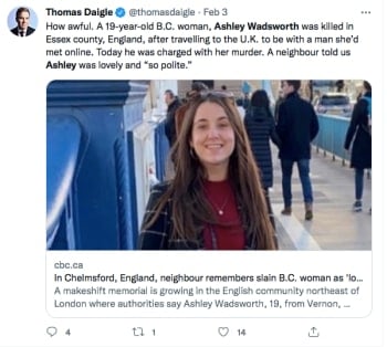 Young Ashley Wadsworth Suffers Murder