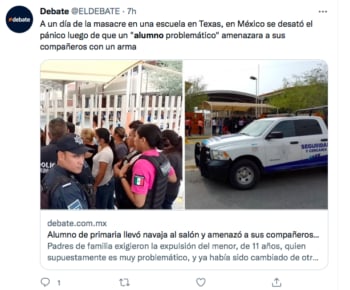 Elementary in Mexico student threatens