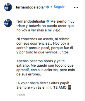 Mensaje final de Fernando del Solar