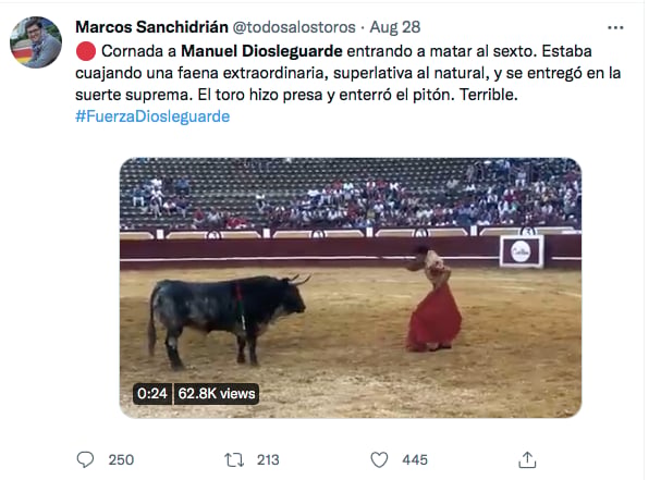 Tragedia del torero