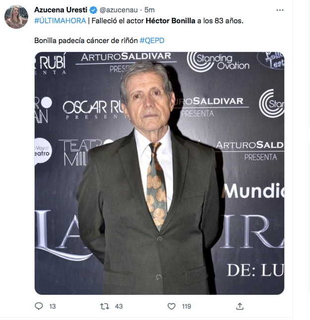 Muere Héctor Bonilla