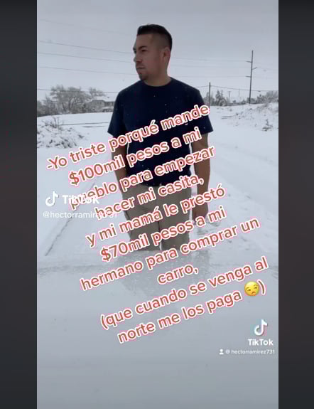 Devastated Mexican migrant