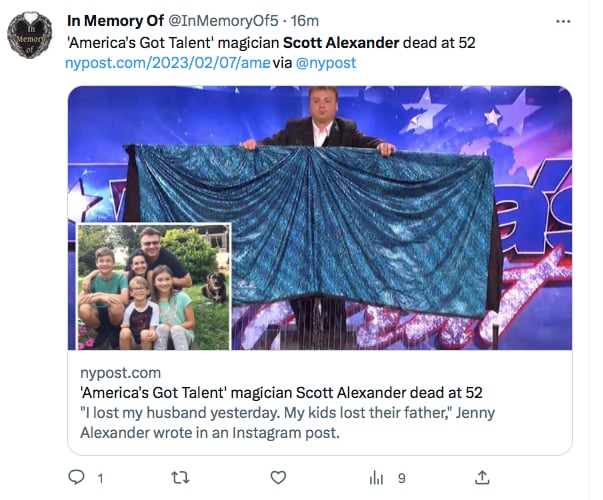Scott Alexander muerte