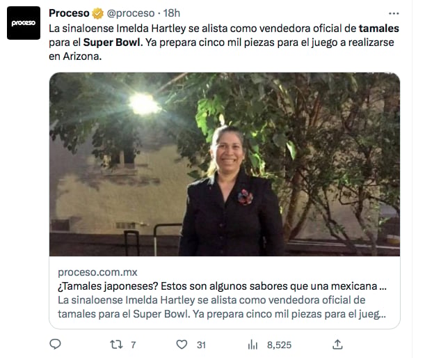 La mexicana Imelda Hartley vende tamales