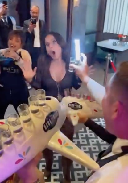 He went to celebrate in a restaurant