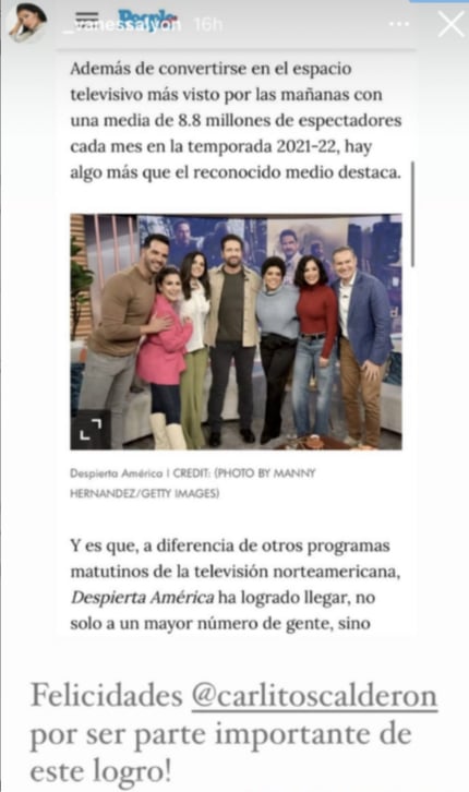 Message from Vanessa Lyon about Despierta América