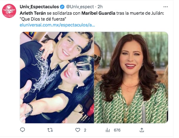 Maribel Guardia de luto