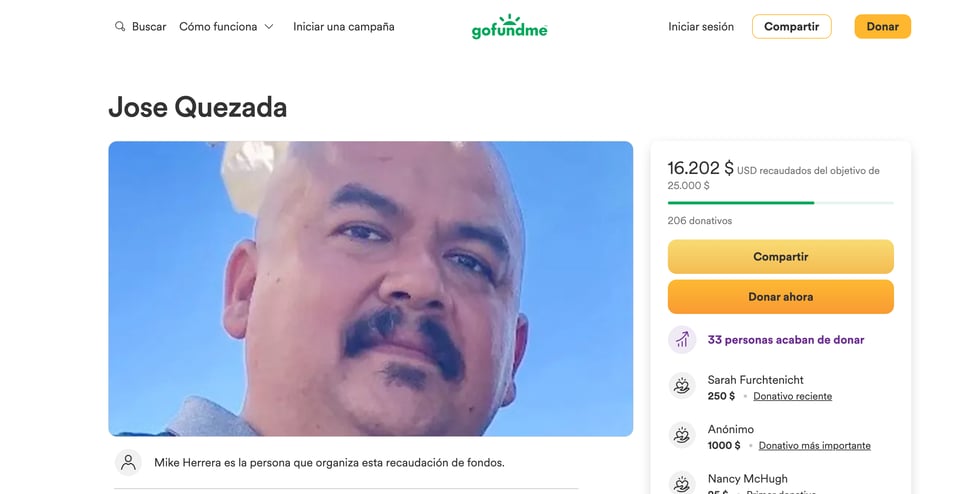 Captura de pantalla de Go FundMe